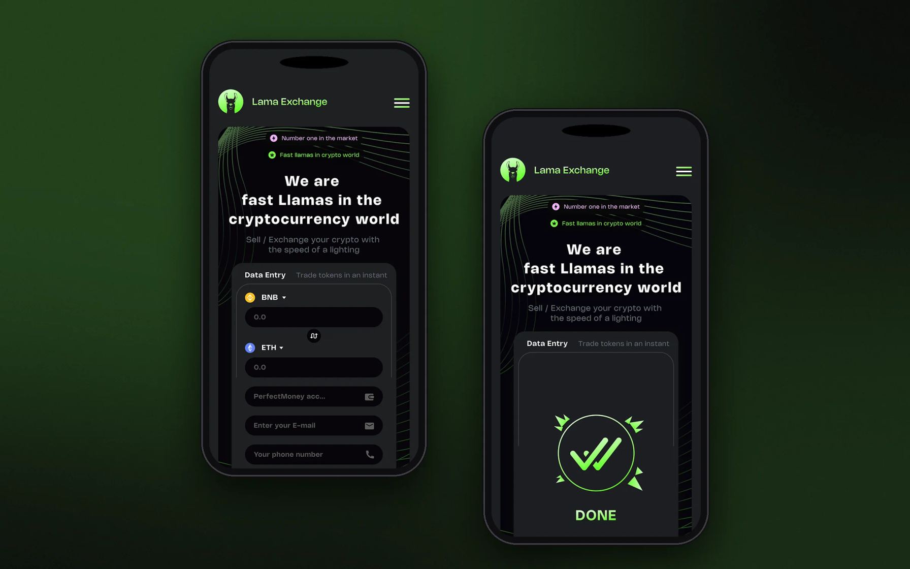 Мобільна версія сайту Lama Exchange