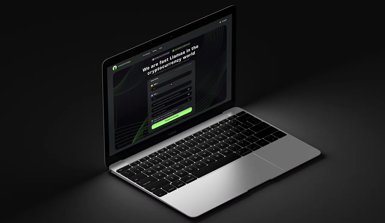 Сайт Lama Exchange на пристрої